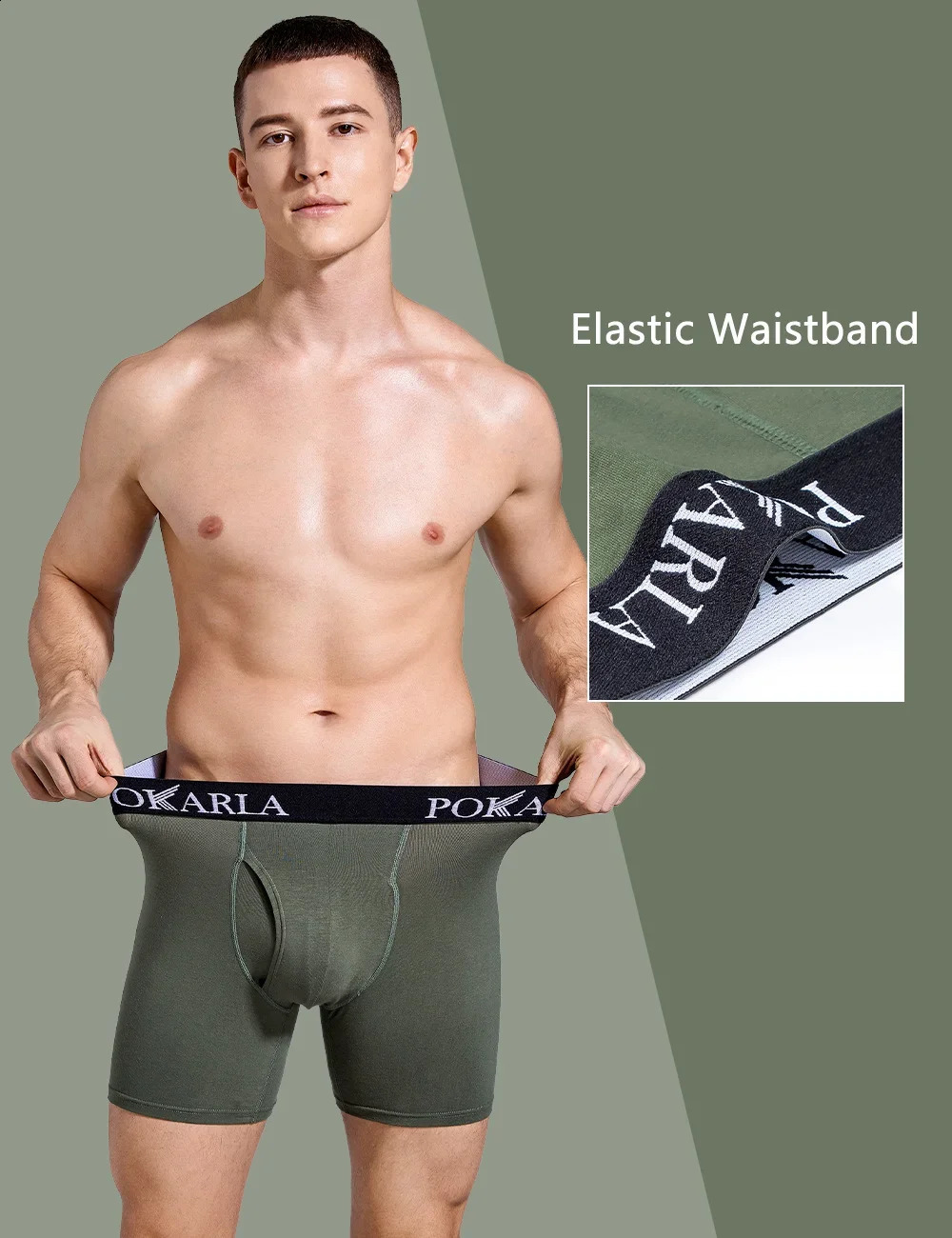 POKARLA 5-piece mens cotton boxing shorts with open U-shaped pocket soft and breathable mens underwear no label sexy underwear elastic underwear 24111