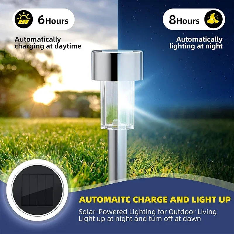 10pcs Outdoor Solar Lights Garden Lights Solar Powered Lamp Lantern Waterproof Landscape Lighting Pathway Yard Lawn Garden Decoration
