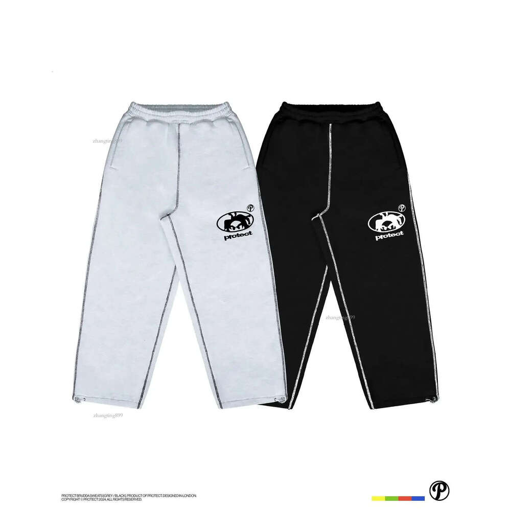 Streetwear PROTECT Jogger Sweatpants Mens Womens Pants Haruku Gothic Letter Graphic Embroidery Elastic Waist Baggy Trousers