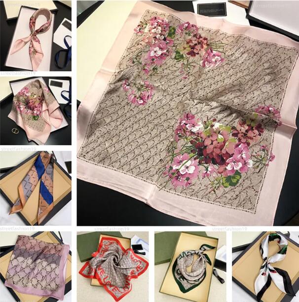 Designer Letters Print Floral Silk Scarf Headband for Women Fashion Long Handle Bag Scarves Shoulder Tote Luggage Ribbon Head Wraps Squ