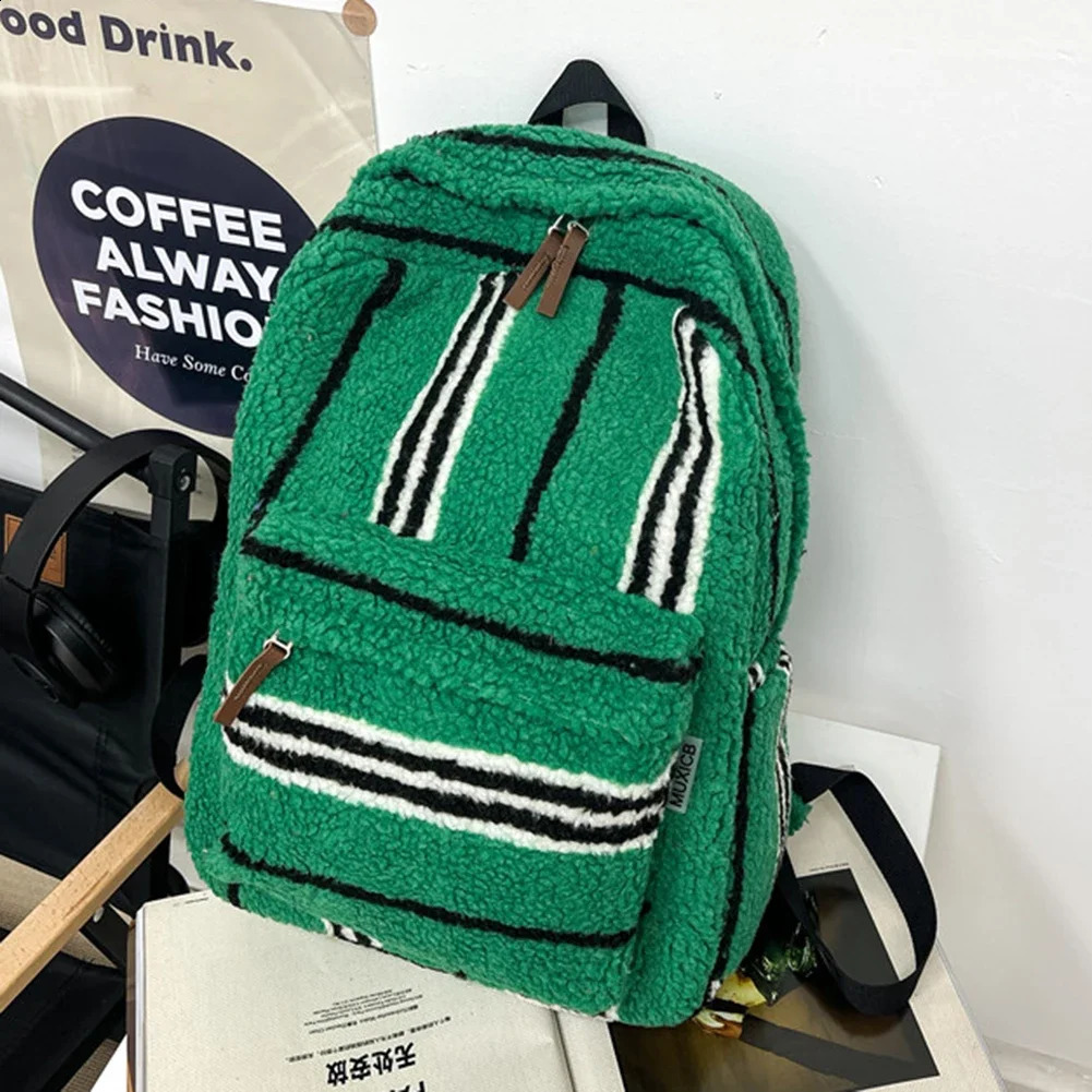 Women Backpack Winter Fashion Plush School Backpack for Cute Fluffy Book Bag Furry Faux Fur Student Schoolbag Mochila 241220