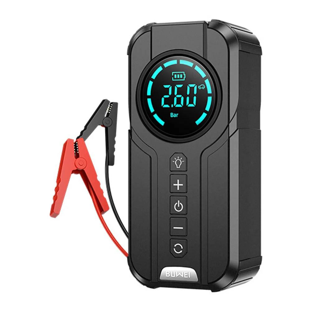 Car Jump Starter Air Pump Power Bank Lighting Portable Air Compressor Cars Battery Starters Starting Auto Tyre Inflator