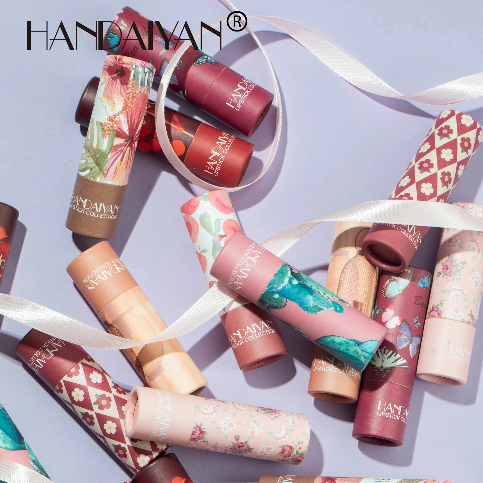HANDAIYAN velvet texture and is not easy to fade. Naked color lipstick matte paper tube lipstick 250809