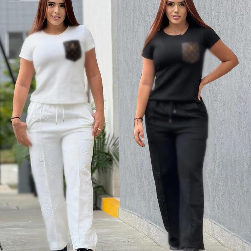 Luxury Women's Tracksuits Fashion Casual Set Embossed Pocket High Quality Women's Two Piece Set Free Ship