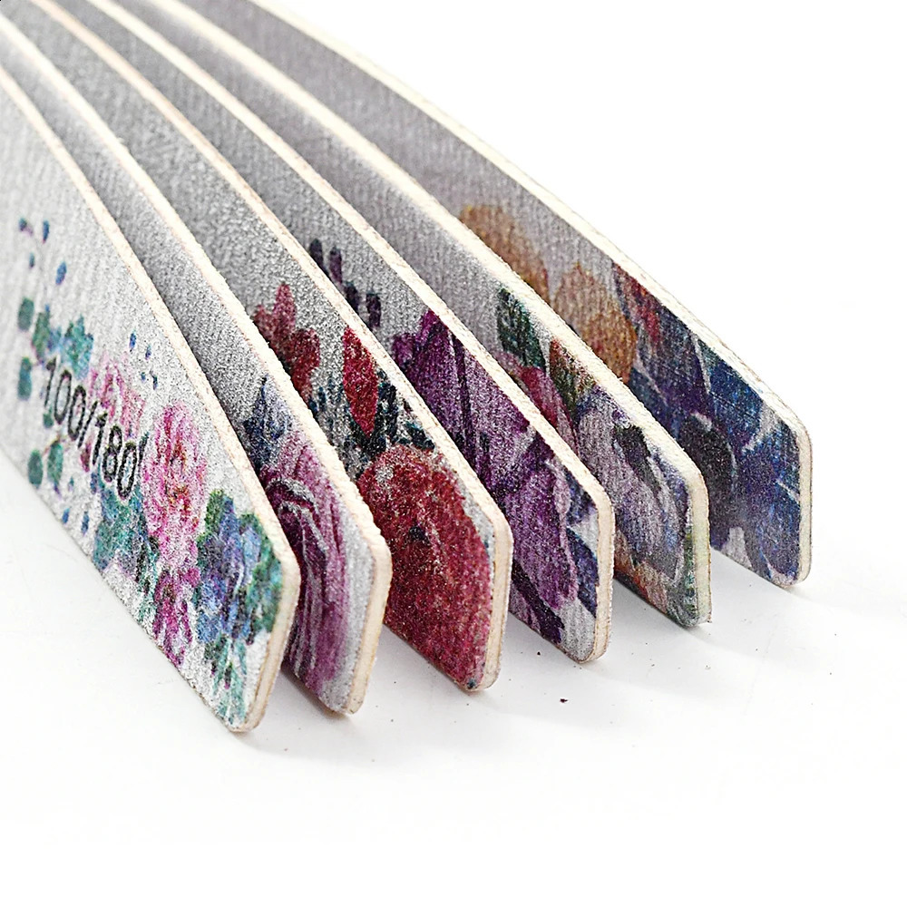 50Pcs/Bag 100 180 Grits Nail Files And Buffer Set Professional Double Sided Emery Board Pedicure Manicure Tool For Acrylic Nails 241119
