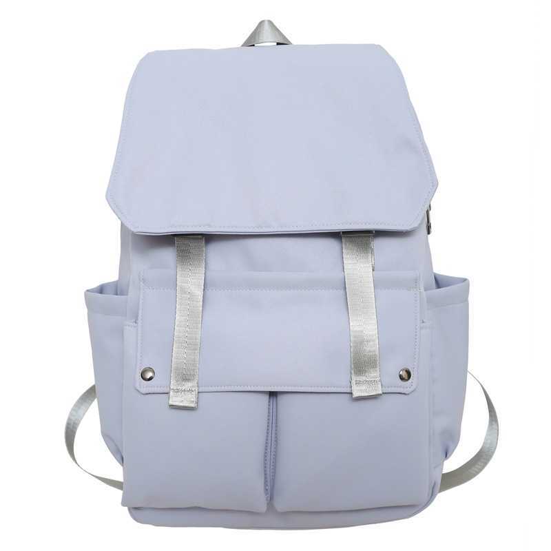 backpack for girls in the school season, junior high school backpack, trendy solid color flip cover, fashionable computer backpack for men 241120