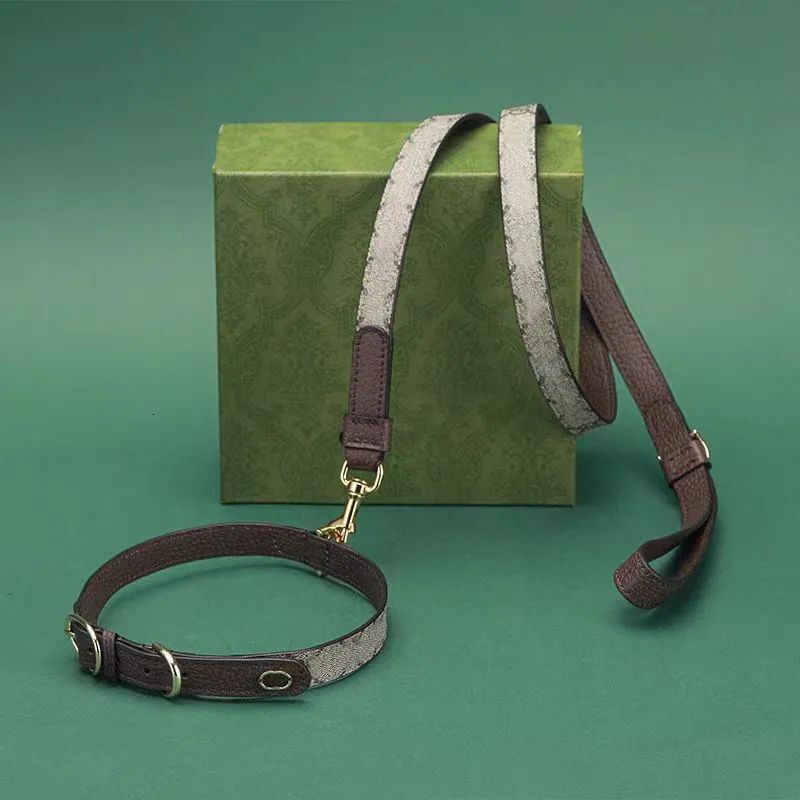 Same Classic Trend Brand Designer Dog Collar Leash Set Suitable For Small And Medium-sized Dogs With Box