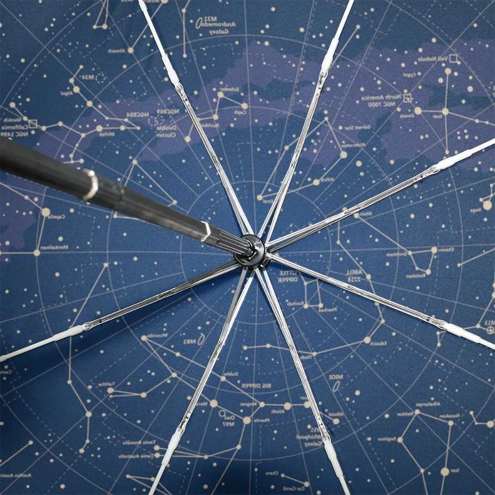 Hot Sale Creative 12 Constellation Stars Map Starry Sky Umbrella Rain Women Automatic Three Folding Umbrella Parasol ParapluieXJ241120 - view 7