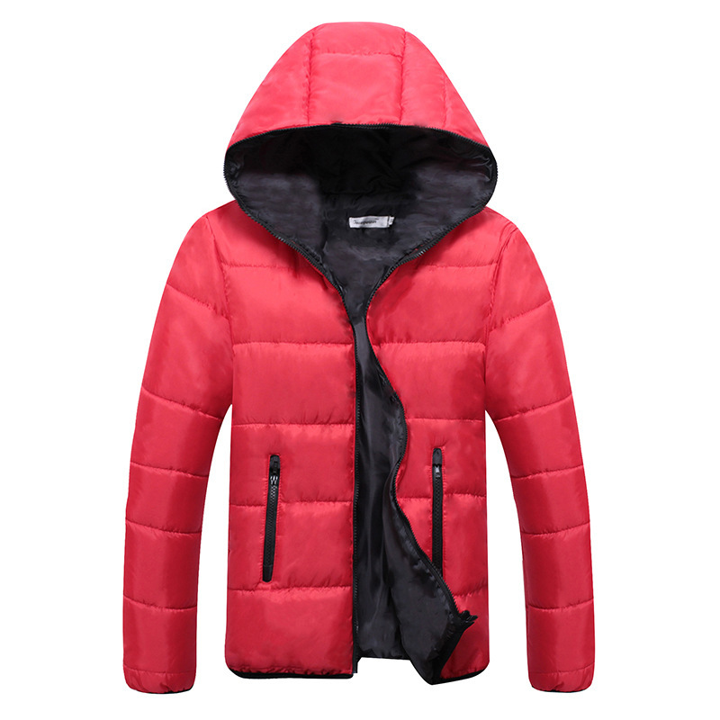 Winter new men's hooded cotton-padded coat coat Hong Kong wind youth color casual fit cotton-padded jacket bread suit men m008
