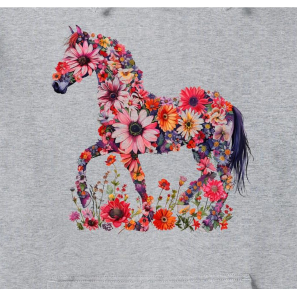 Hoodie for Mens Womens Horse Floral Horse Lover Gift Horse Riding Flowers Pullover Hoodie Graphic Hoodies sweatshirt cool