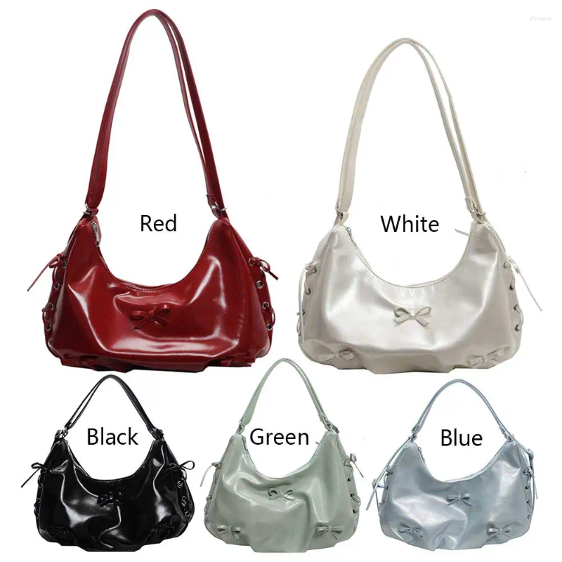Totes PU Leather Women Shoulder Bag Bowknot Crossbody Adjustable Strap Backpack Zipper Handbag For Travel Shopping zhanyishengli