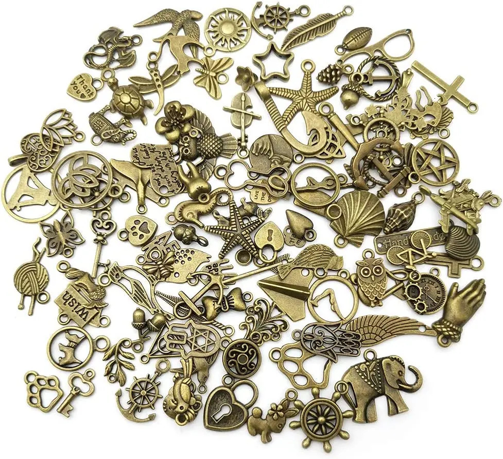 100pcs Mixed Small Random Pendant Animals Charms Beads for Jewelry Making Bracelet DIY Earrings Necklace DIY Craft Art Charm 240408