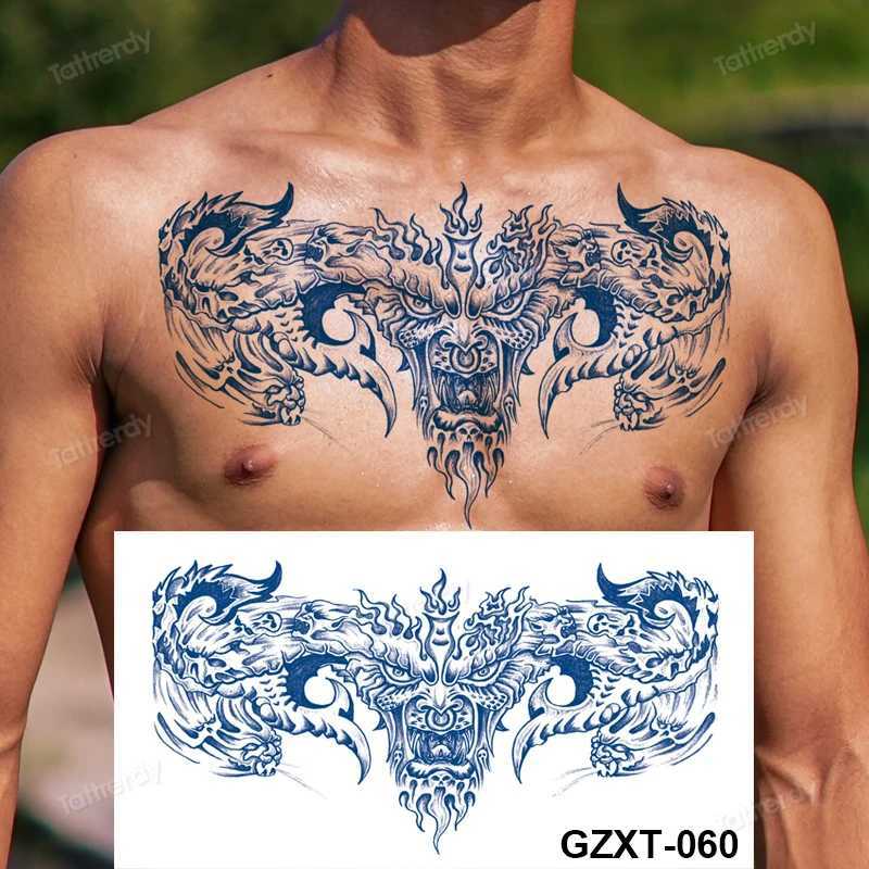 Juice Ink Tattoo Body Art Long Lasting Waterproof Temporary Tattoo Sticker Dragon Wings Tatoo Fake Chest Breast Tatto Women MenXJ241120