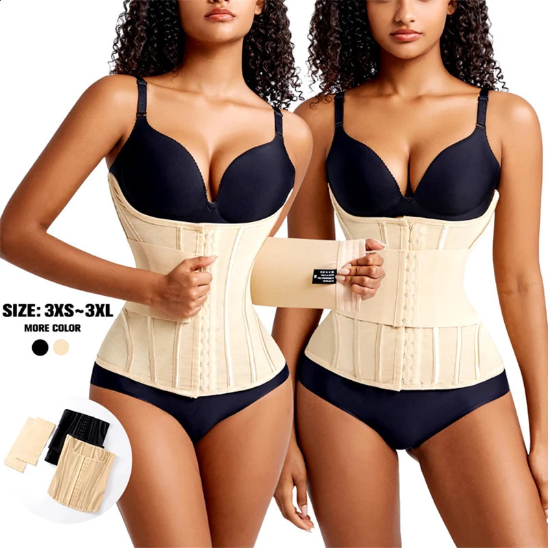 Slimming Sheath waist trainer model belt shape tight corset XXXS body shape fat compression Fajas Colombian girl tight corset 241120