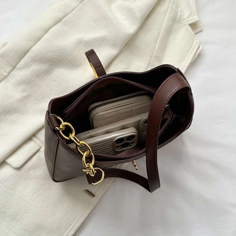 PU Leather Shoulder Bag for Women Casual Solid Color Design Handbags Brand Purse 2025 Fashion Shopper Clutch Women's Bags