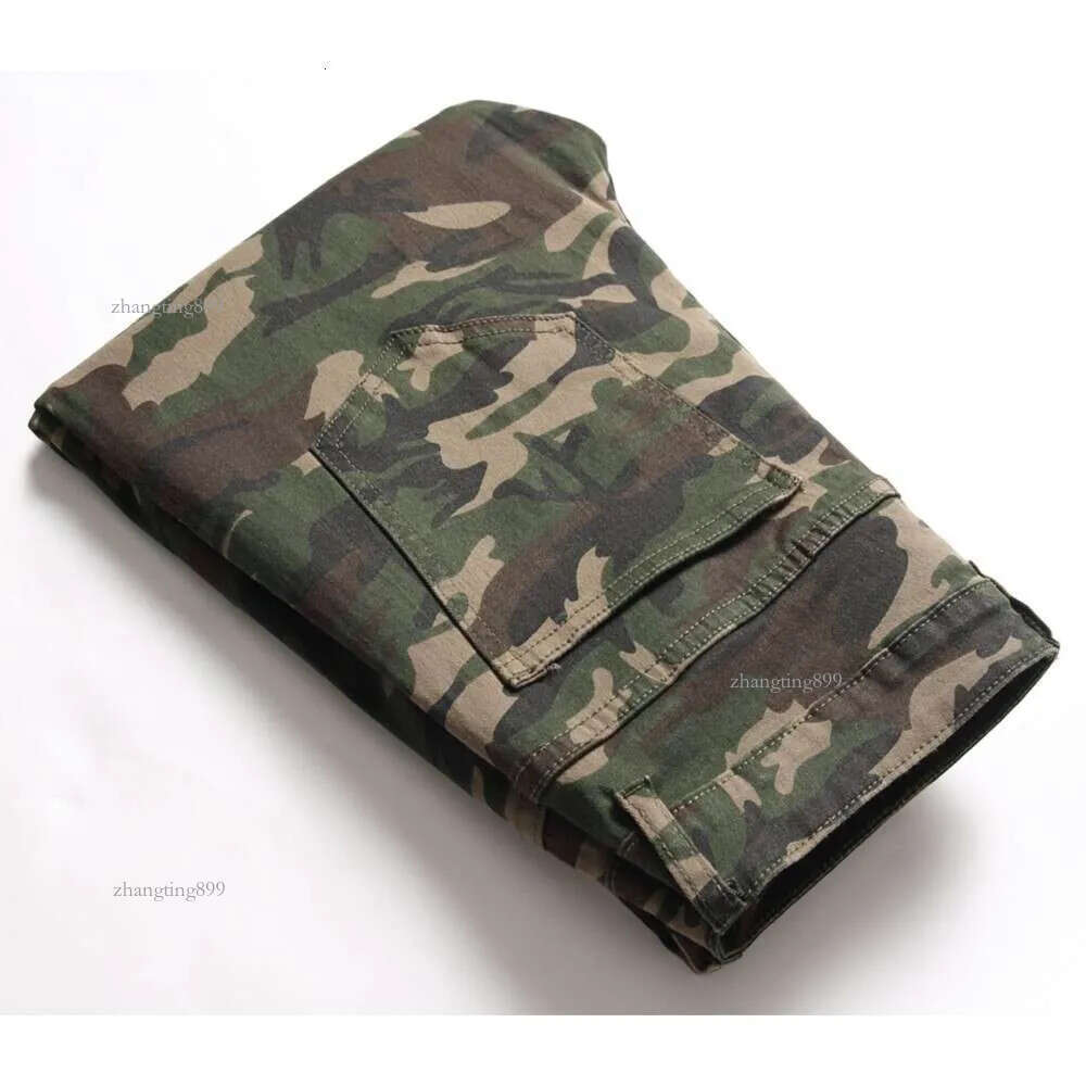 Denim Jeans For Men Camouflage Designer Five Style Straight Fashion High Quality Dropship Trousers Daily Party Trend Army Green Pants