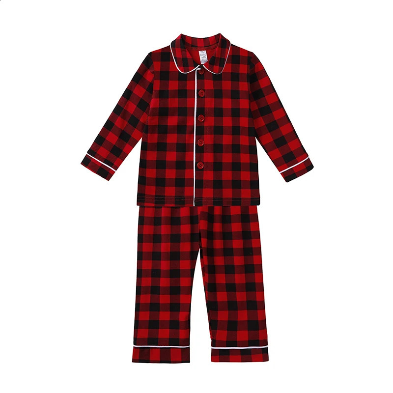 kids girl boys cotton Christmas pajamas set red long sleeve dresses childrens pajamas night gown Christmas costume 241120