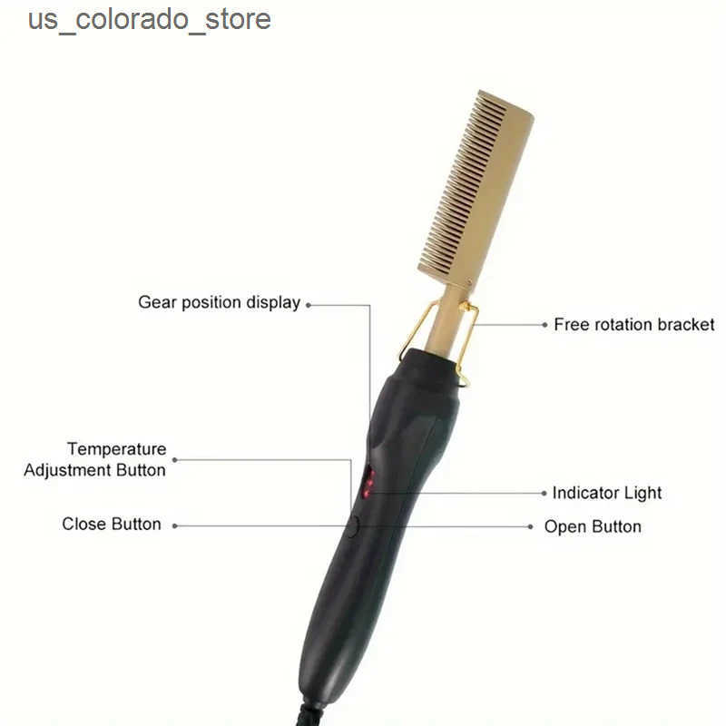 Electric Hair Brushes Hair Straightener Comb Wet Dry Hair Straightener Curling Iron Household Electric Comb 3In1 Straight Curling Comb L240910