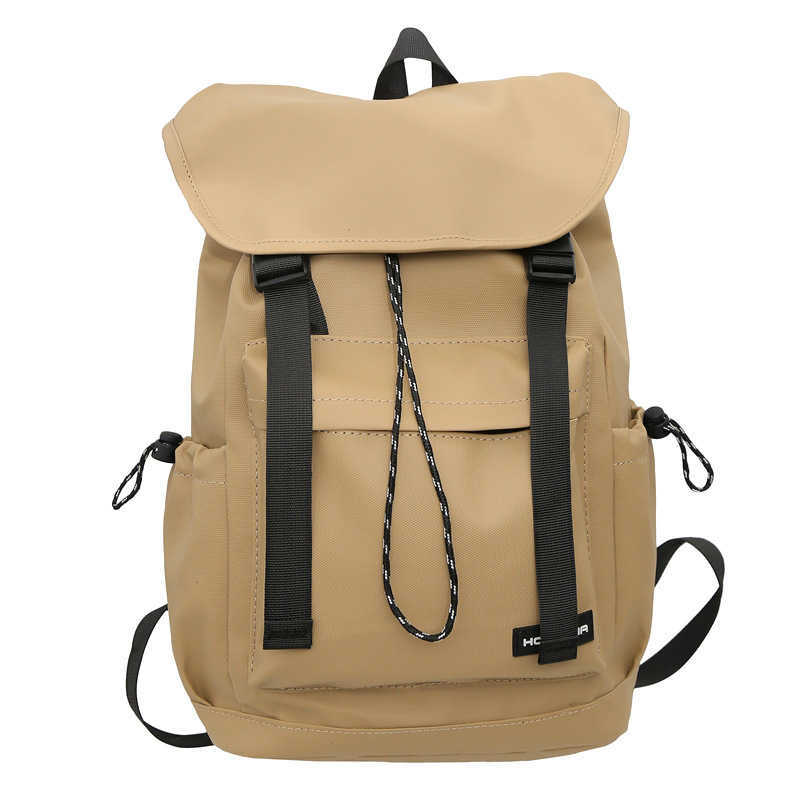 Men's casual backpack solid color large capacity computer bag trendy brand college student backpack women's travel backpack men 241120