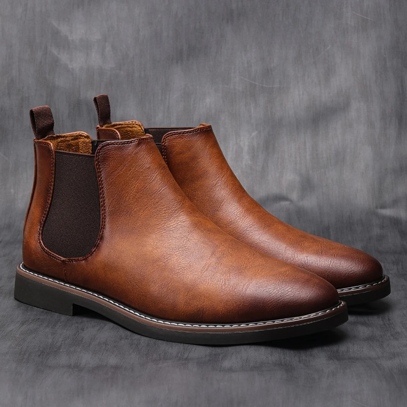 Mens Chelsea Boots British Mens Shoes Polished Color Fashionable Retro Mens Plus Size Short Boots Ankle Boots