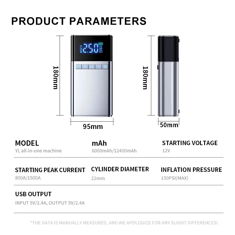 Car Jump Starter Pump Multifunction Power Bank Lighting Air Compressor Portable Automotive Tyre Iator Cars Starters