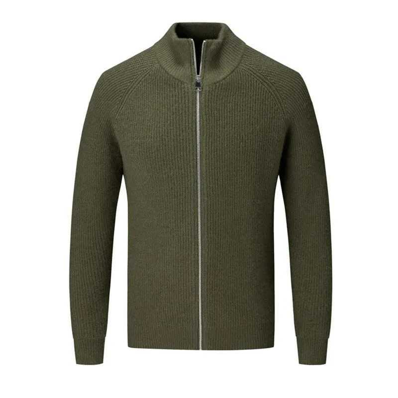 Mens cashmere knitted cardigan half neck zipper jacket wool autumn slim fit thick sweater mens jacket X241119