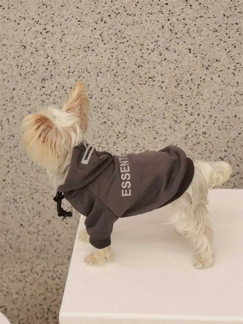 Dog hooded letter wool lining designer dog clothing puppy sports shirt soft and warm sports shirt suitable for puppies X241119