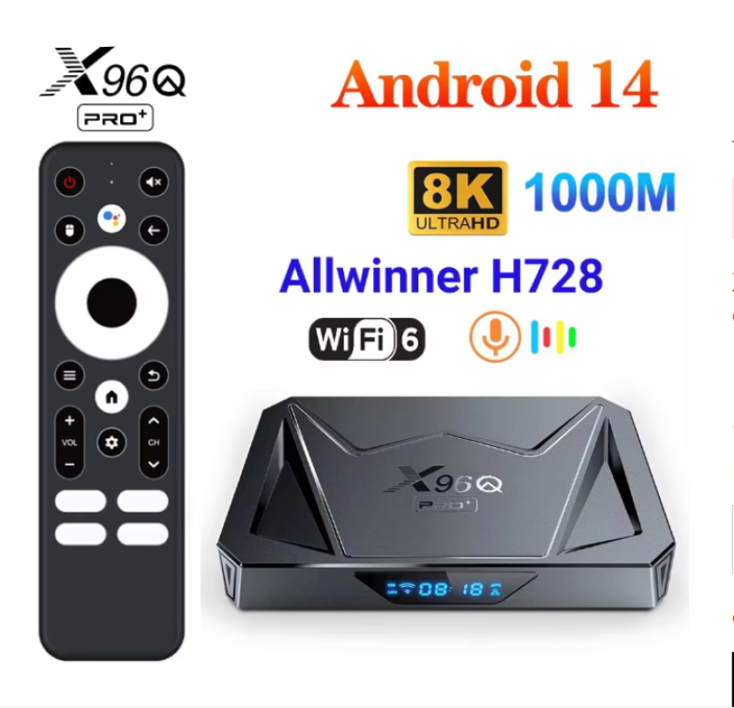 X96Q Pro Plus Allwinner H728 Android14.0 TV Box 2G 4G 16G 4G 32G 2.4G 5G Dual Wifi WIFI6 4K 8K BT5 1000M LAN X96Q PRO+ Media Player