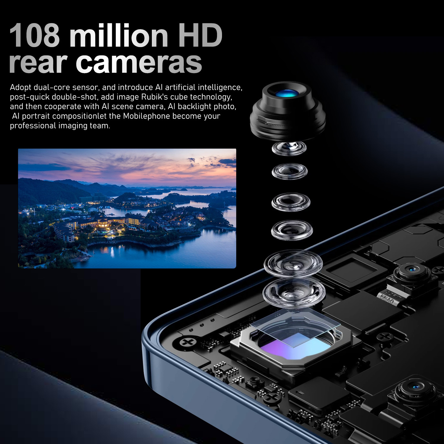 GT10 Pro Smartphones 7.3-inch HD Screen Android 13 Phone,Snapdragon 8 Gen 2 CPU,16GB+1TB Android Phone,50MP+108MP Camera Pixels, 6800mAh Battery 5G Du