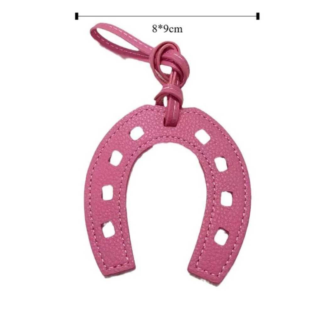 Keychains Lanyards Bag Parts Accessories 10 Colors Women and Girls PU Leather Horse Hoof Horseshoe Keychain Handbag Holder Charm Purse for Handbags H2