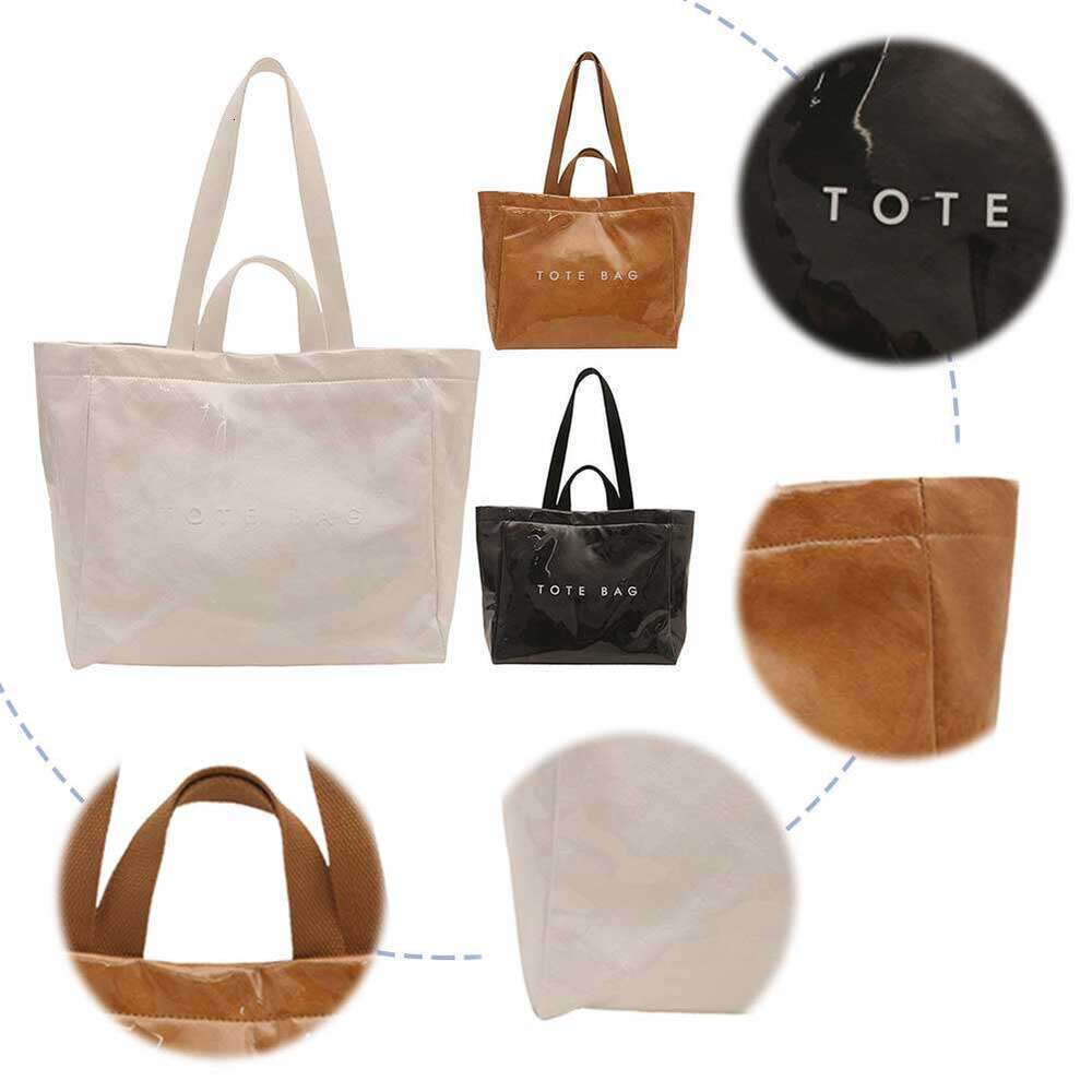 Tote Women Men Adjustable Strap Shoulder with Inner Pocket Shopper Solid Satchel Bag for Work School Office