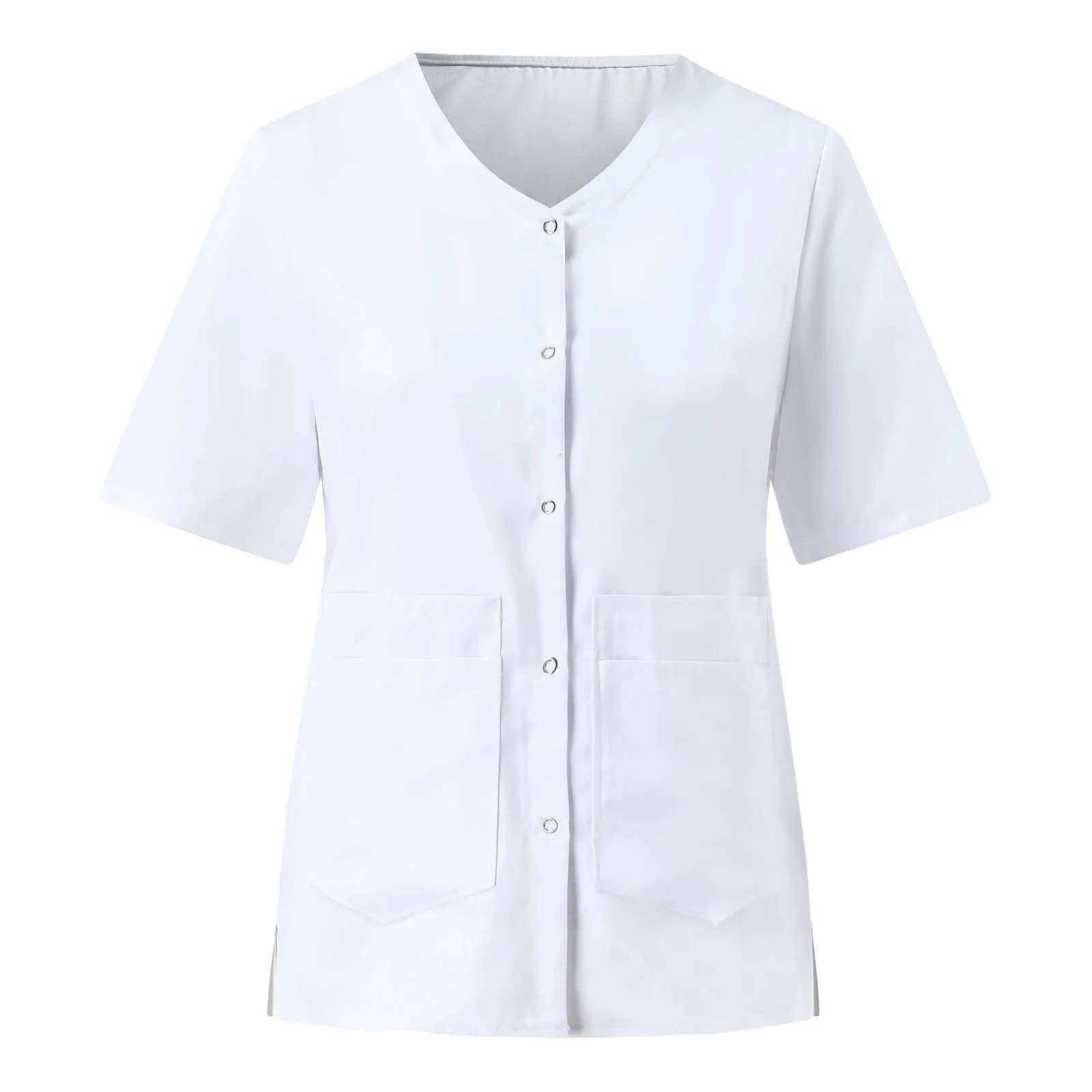 Uniforms Solid Beauty Salon Pharmacy Hospital Scrubs Tops Dentistry Pet Doctor Overalls White Nurse Uniform 240418