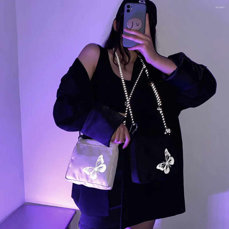 Totes Youth Ladies Simple Versatile Bag Fashion Women Shoulder Oxford Cloth Small Zipper Butterfly Crossbody Handbag zhanyishengli