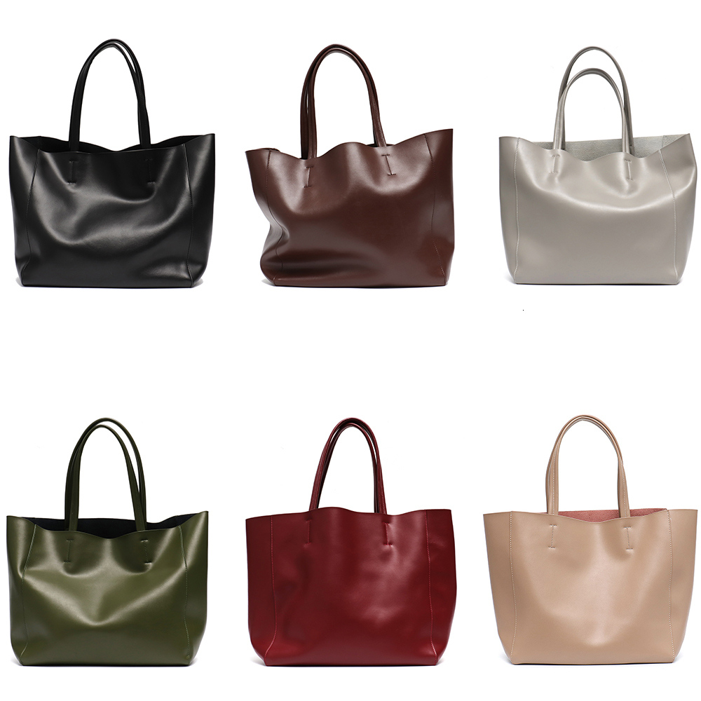Minimalist 2024 Big Tote Bag Women Fashionable Real Leather Shoulder Handbags Casual Large Capacity Daily Use Working Shopping Travel