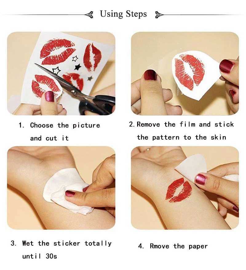 Moon pattern fake tattoo female disposable nail flower tattoo sticker hand flower leaf temporary tattoo Ramadan body decorationXJ25414