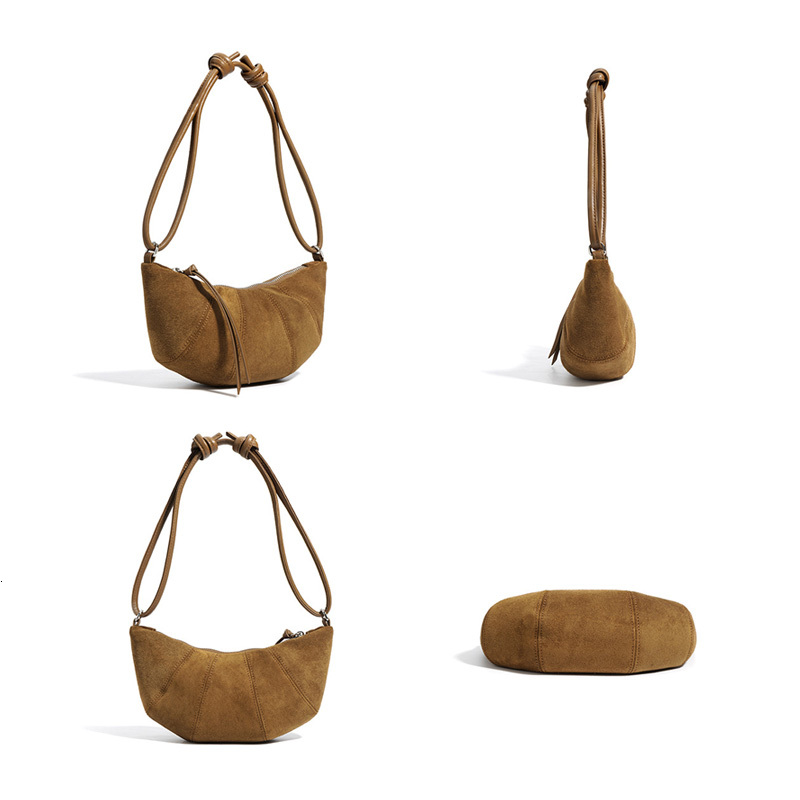 New Women Dumpg Female Niche Underarm Shoulder Bag Lady Cross-Body Messenger Maillard Croissant Autumn Winter Hobos Patent Leather BagVoyage