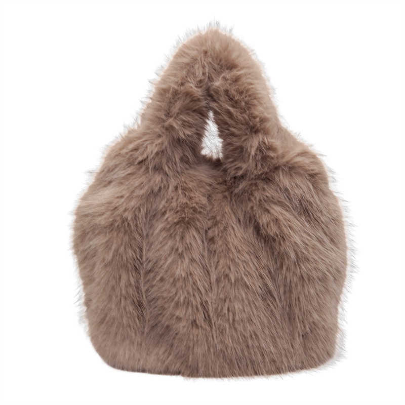 Imitation fox fur handbag for women's autumn and winter new style plush handbag with a high-end feel and a plush handle 241120