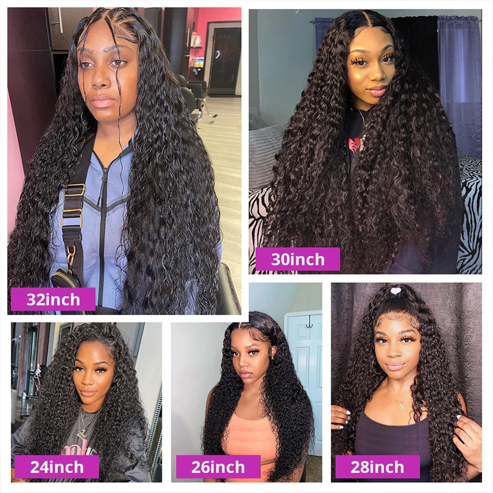 10A Water Wave Lace Front Wig 4x4 Lace Closure Wig Glueless 13x4 13x6 Hd Lace Frontal 360 Curly Human Hair Wigs for Women Preplucked