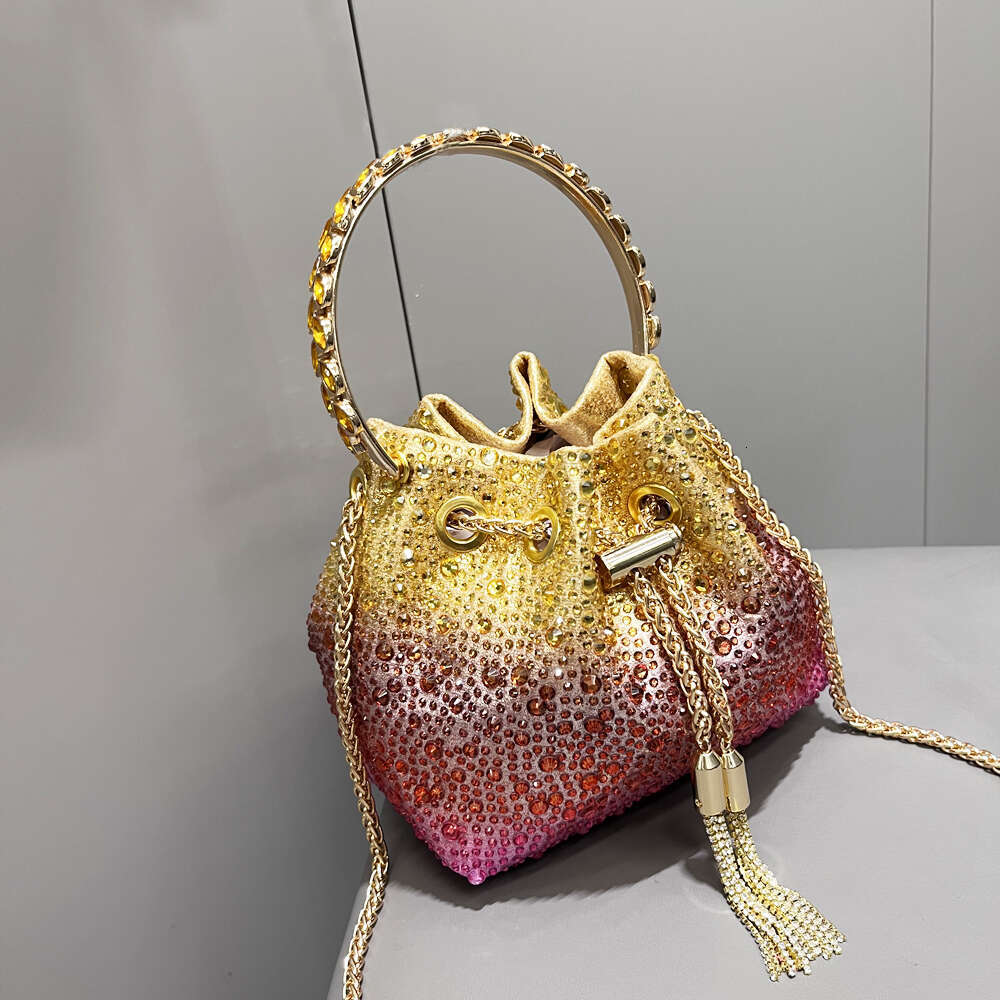 Handle Rhies Evening clutch Bag Purses and handbag Designer shoulder Shiny Crystal Clutch purse bucket bag