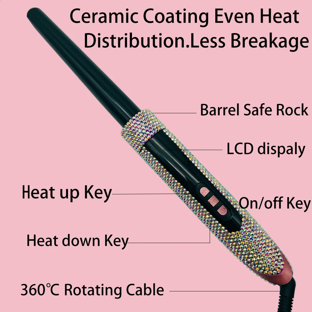 Iron 6 In 1 Dia Curling Wand Set Interchangeable Ceramic Barrels Hair Curler Rizador Pelo Modelador De Cachos Krulta 241119