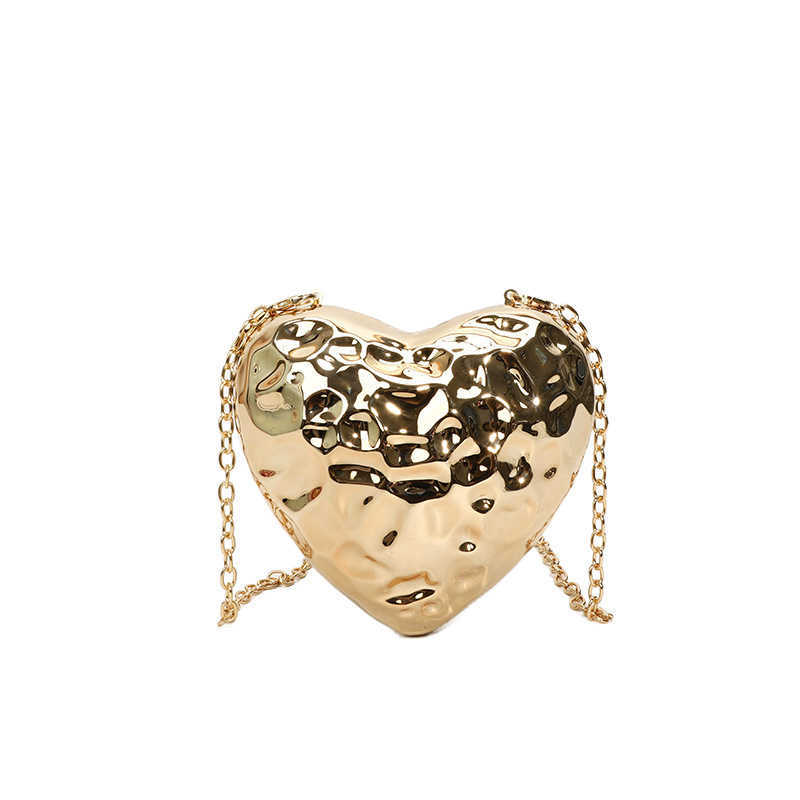 Sparkling heart-shaped meteorite acrylic bag, ice cracked box bag, lipstick dinner bag, single shoulder crossbody bag