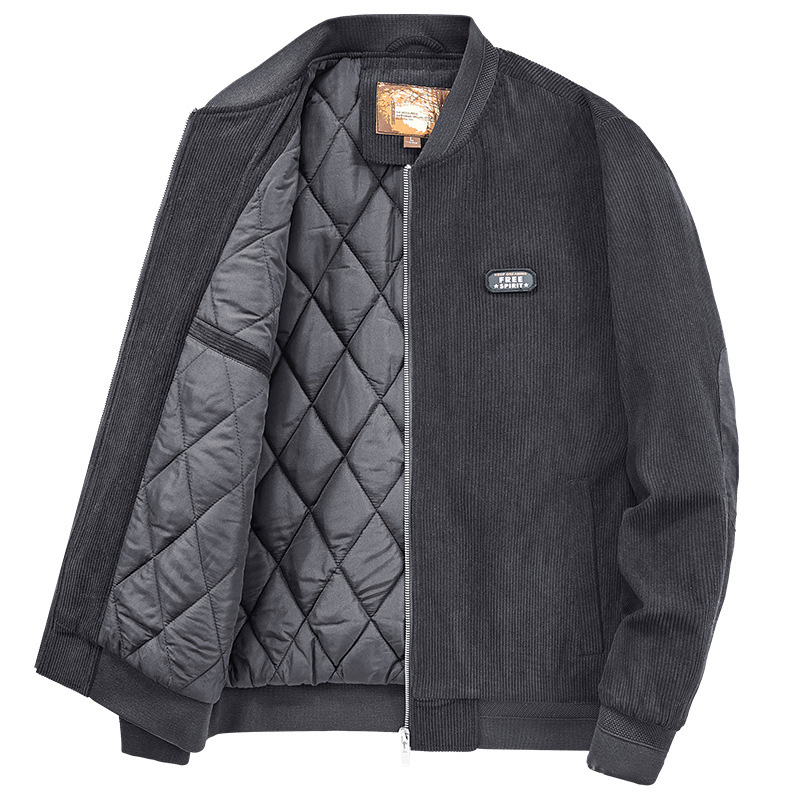 Corduroy cotton-padded men's winter fleece jacket Youth vintage tooling casual wick plus-size coat m020