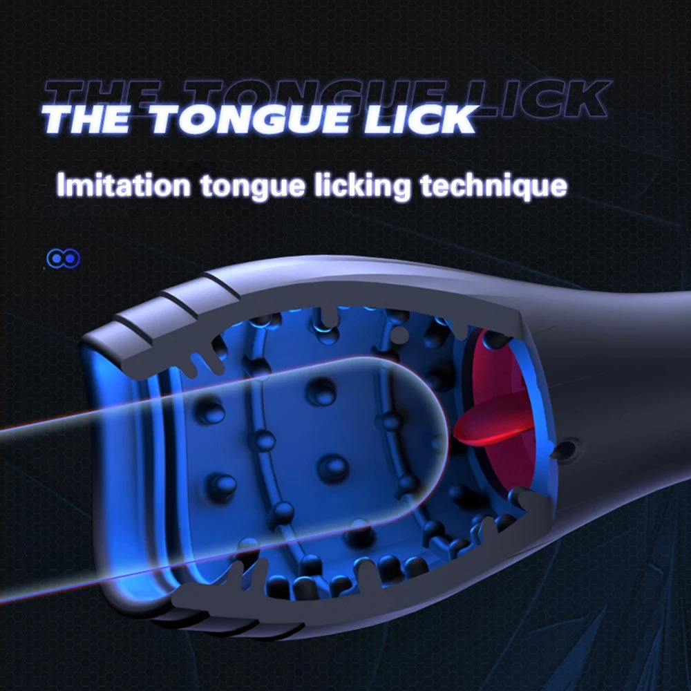 Male Tongue Licking Penis Masturbator Blowjob Orgasm Masturbation 10 Speed Glans Vibrating Massager Endurance Trainning Sex Toys 240419