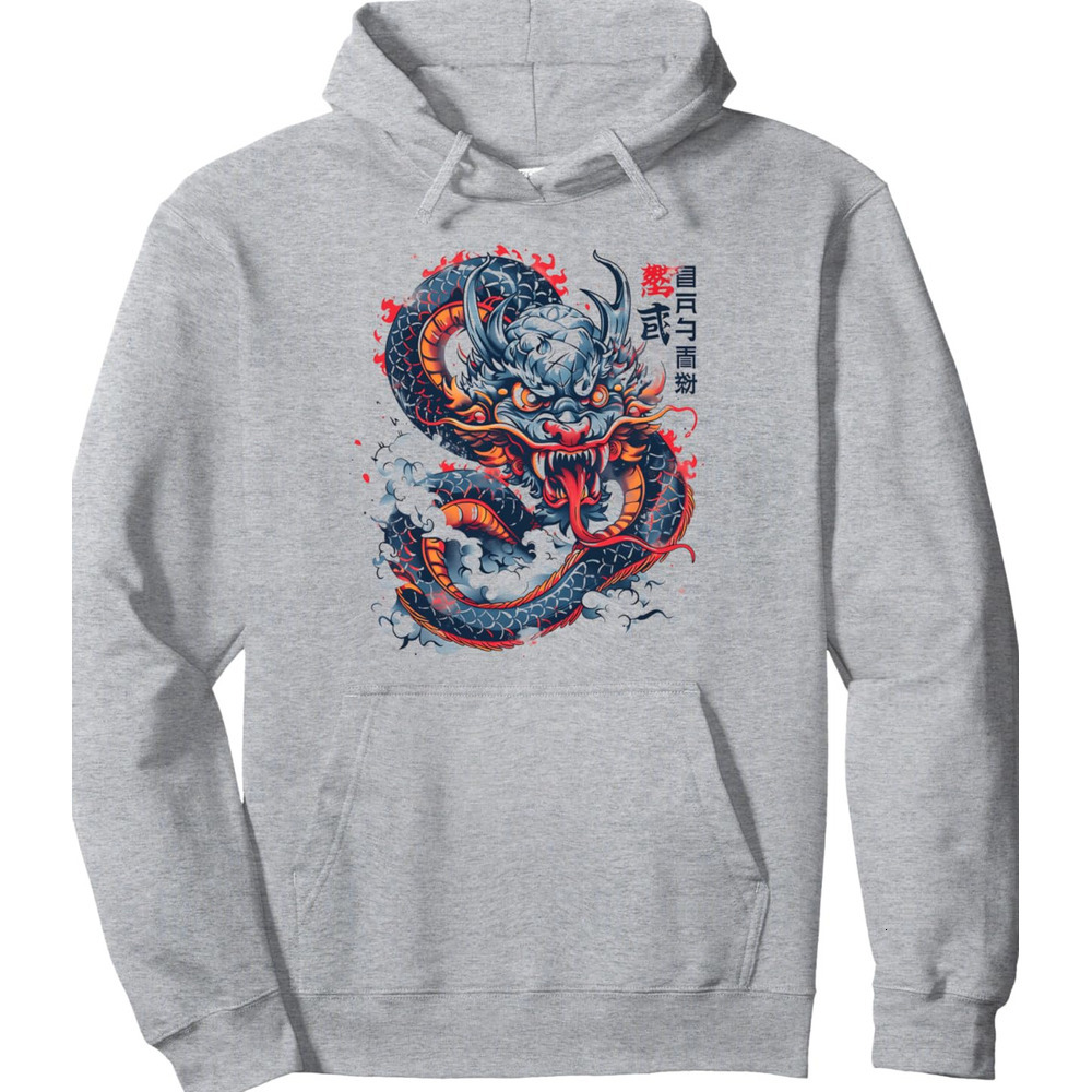 Hoodie for Mens Womens Dragon Fire Fantasy Mythology Asian Art Drawing Pullover Hoodie Graphic Hoodies sweatshirt cool