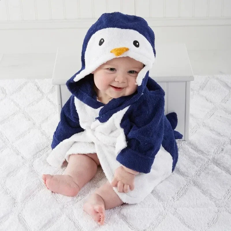 0-6 Years Baby Cute Animal Pure Cotton Kids Bathrobe Baby Bathrobe Unisex Winter born Baby Boys Girls Clothes Baby Pajamas 241120