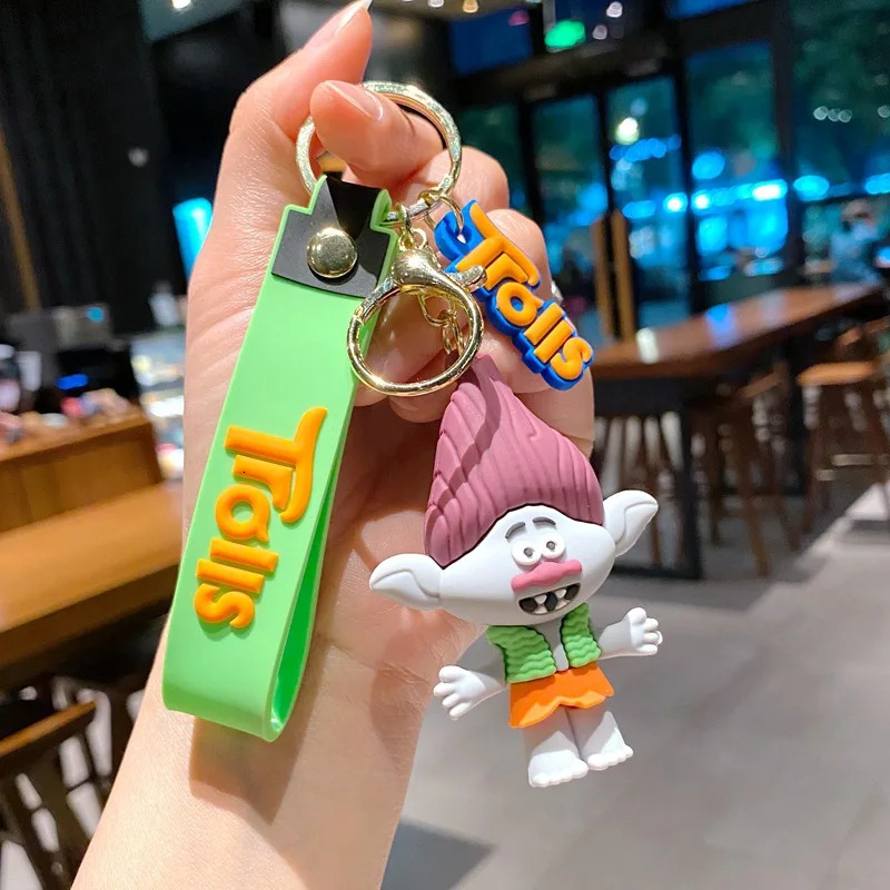 Creative Cartoon Trolls Doll Keychain Pendant Bag Car Key Chain Accessories Gift Promotion 240409