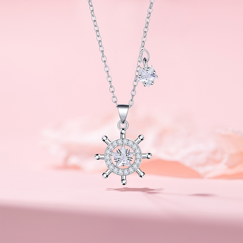 Retro Style Summer Anchor Pendant Necklace for Women - Uncommon Design Steel Collar Chain Accessory