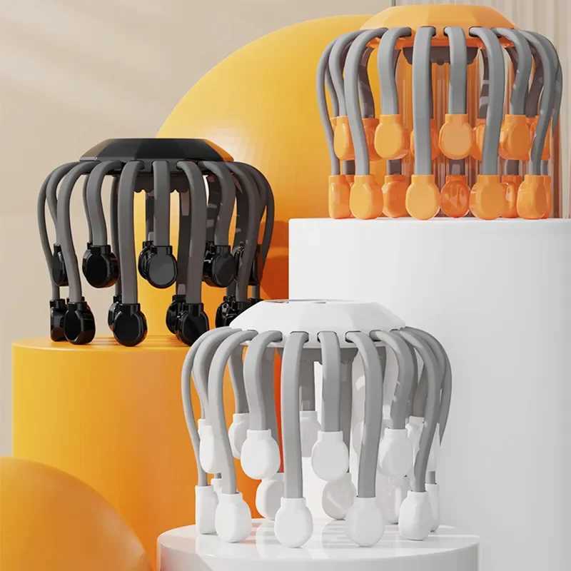 20 Octopus Claw Head Massager Electric Red Light Treatment Relieves Scalp Massage Stimulator Orange Vibration Hair Head Massager W241120