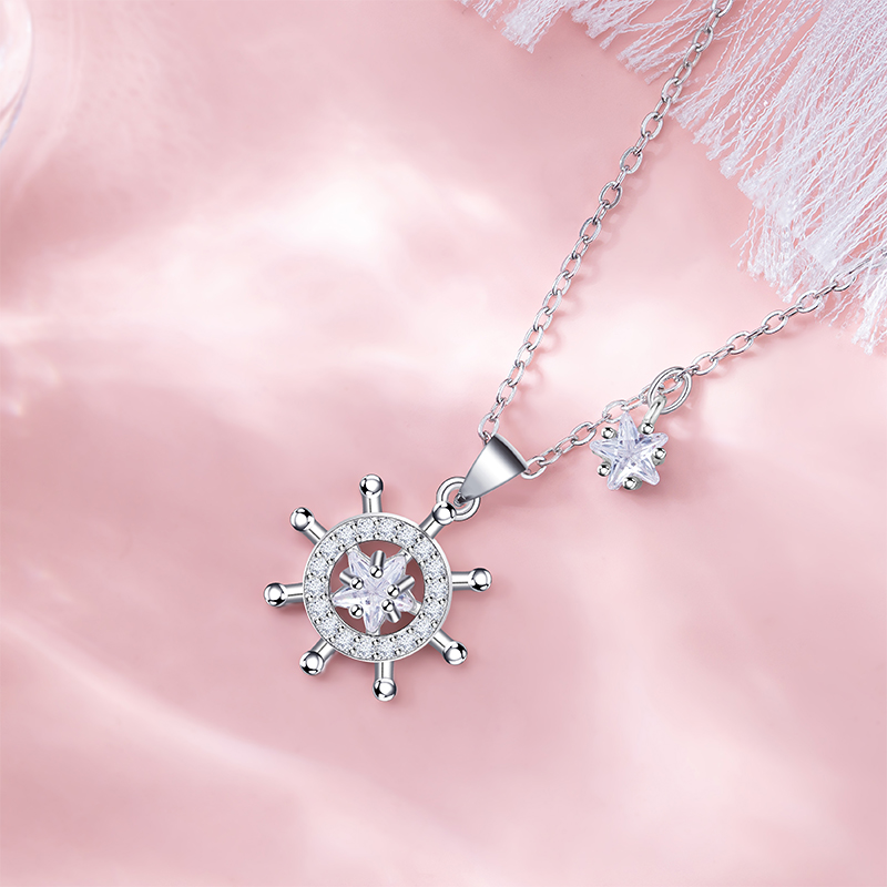 Retro Style Summer Anchor Pendant Necklace for Women - Uncommon Design Steel Collar Chain Accessory