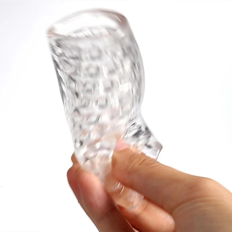 Transparent Male Masturbator Artificial Pussy Vaginal for Men Glans Sucking Penis Pump Spikes Exerciser Sex Toys for man 18 240419